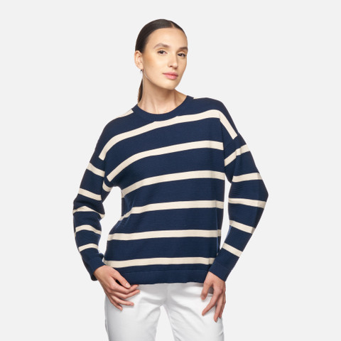 Crew-neck sweater KNIT WOMAN Sky Captain/Rainy days - image number 3 | GEOX