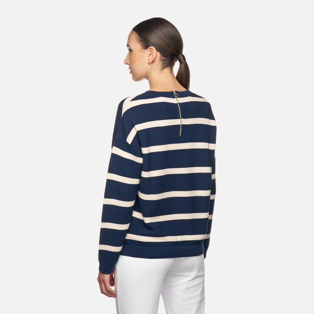 Crew-neck sweater KNIT WOMAN Sky Captain/Rainy days - image number 5 | GEOX