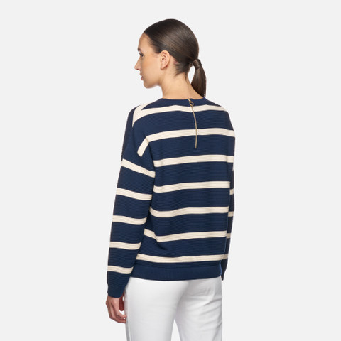 Crew-neck sweater KNIT WOMAN Sky Captain/Rainy days - image number 5 | GEOX