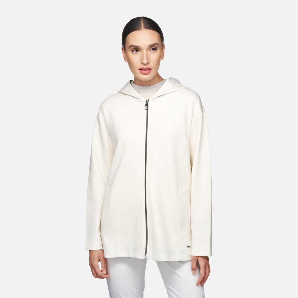 hoodie SWEATER WOMAN Moonlight sand - image number 1 | GEOX