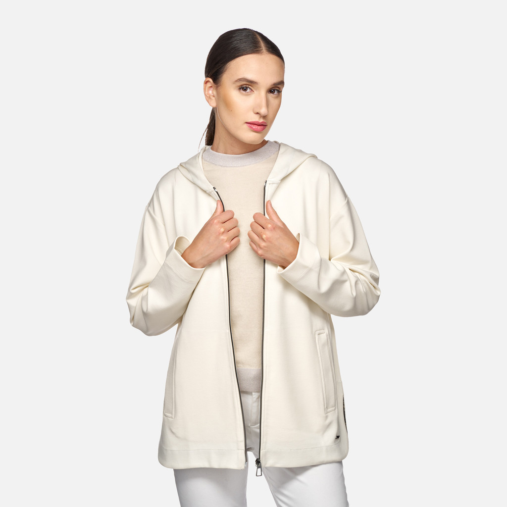 hoodie SWEATER WOMAN Moonlight sand - image number 3 | GEOX
