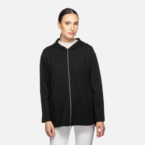 hoodie SWEATER WOMAN Black - image number 1 | GEOX