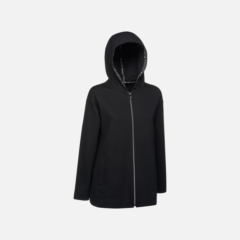 hoodie SWEATER WOMAN Black - image number 2 | GEOX