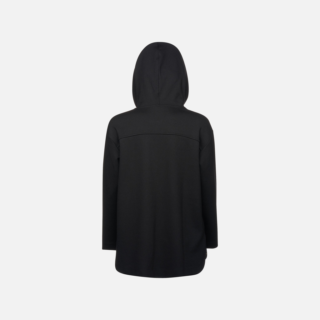 hoodie SWEATER WOMAN Black - image number 4 | GEOX