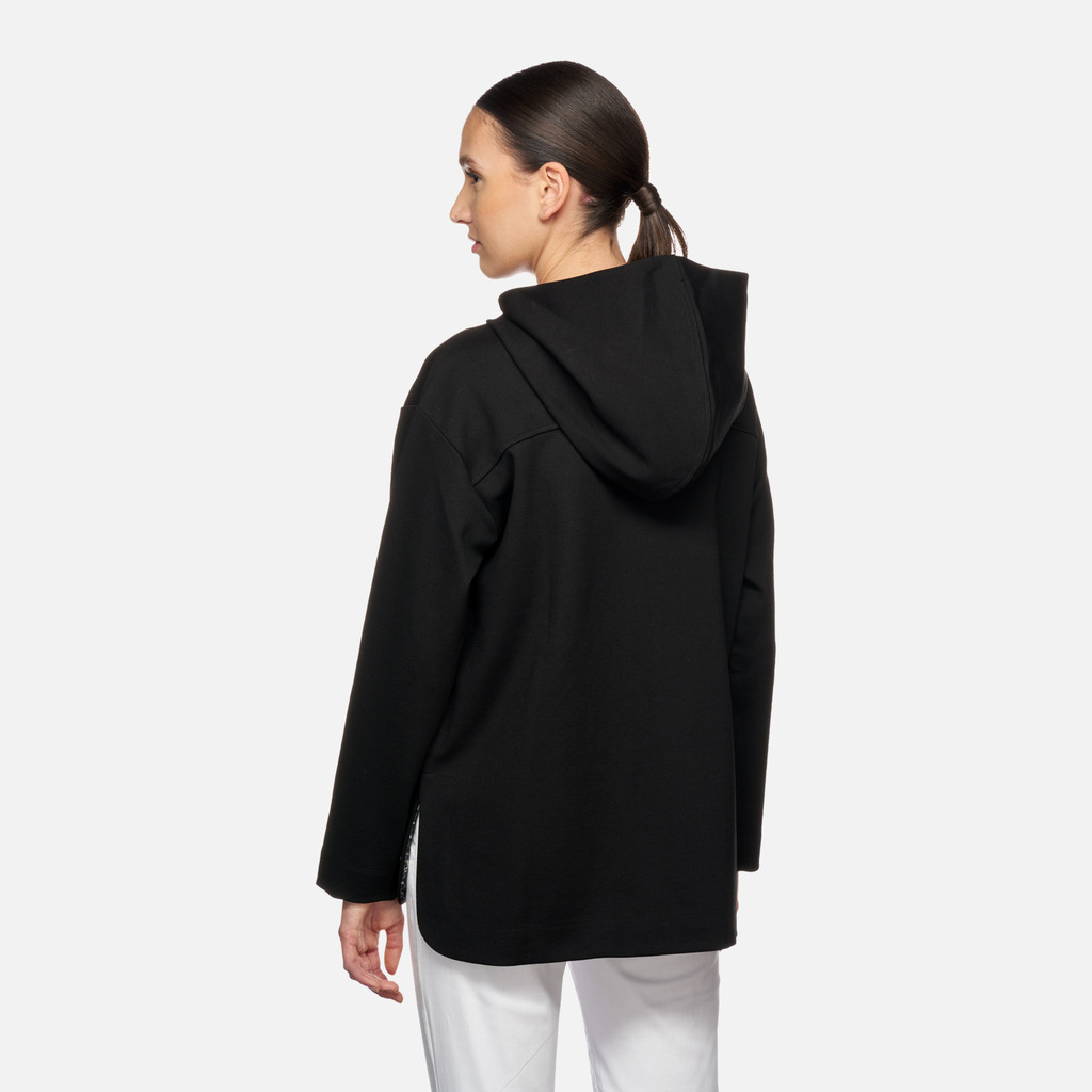 hoodie SWEATER WOMAN Black - image number 5 | GEOX