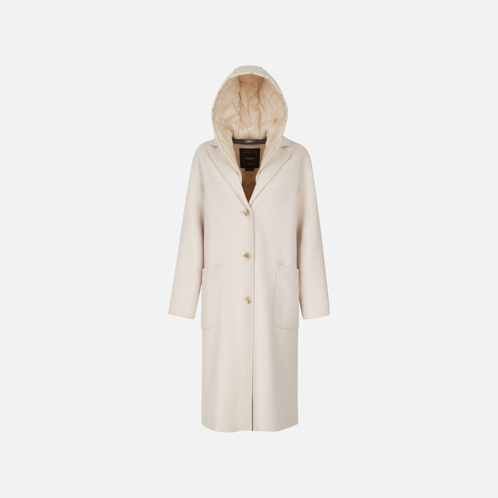 Long coat RAWELLE WOMAN Mid Moonbeam - image number 0 | GEOX