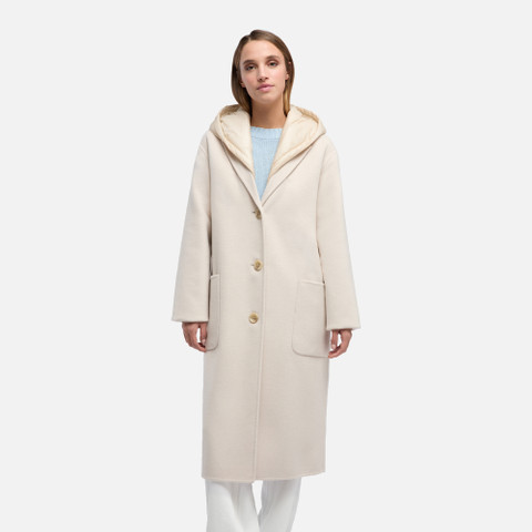 Long coat RAWELLE WOMAN Mid Moonbeam - image number 1 | GEOX