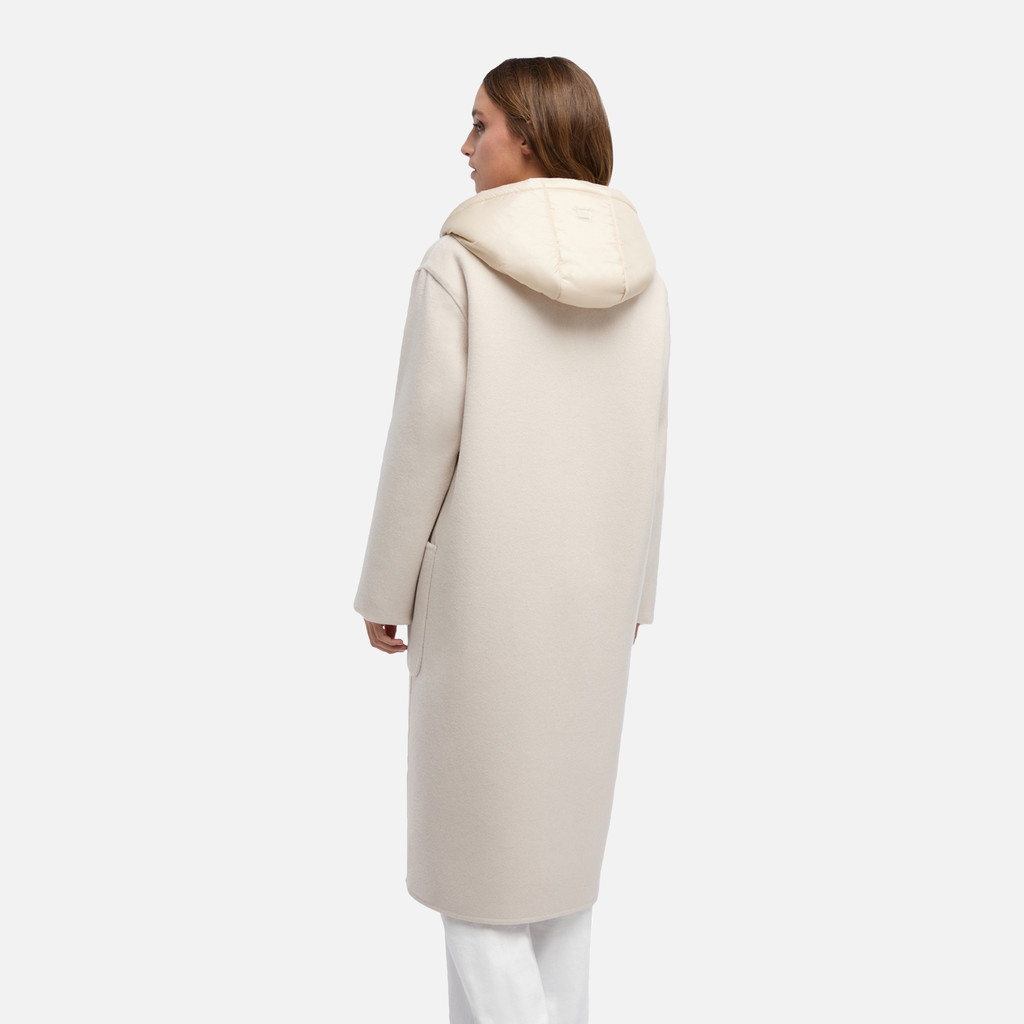 Long coat RAWELLE WOMAN Mid Moonbeam - image number 5 | GEOX