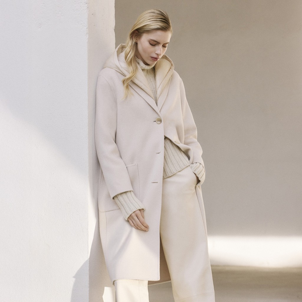 Cappotto lungo RAWELLE DONNA Beige Chiaro - image number 9 | GEOX