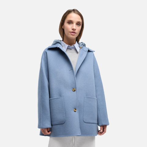 Manteau court RAWELLE FEMME Bleu poussiéreux - image number 3 | GEOX