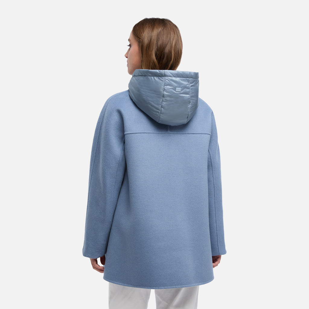 Manteau court RAWELLE FEMME Bleu poussiéreux - image number 5 | GEOX