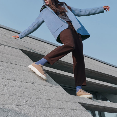 Manteau court RAWELLE FEMME Bleu poussiéreux - image number 9 | GEOX