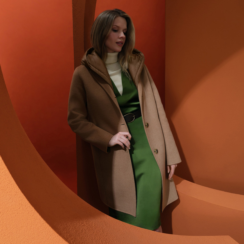 Long coat RAWELLE WOMAN Thrush - image number 10 | GEOX