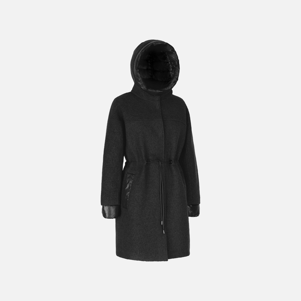Long coat KLEOPY WOMAN Black - image number 2 | GEOX