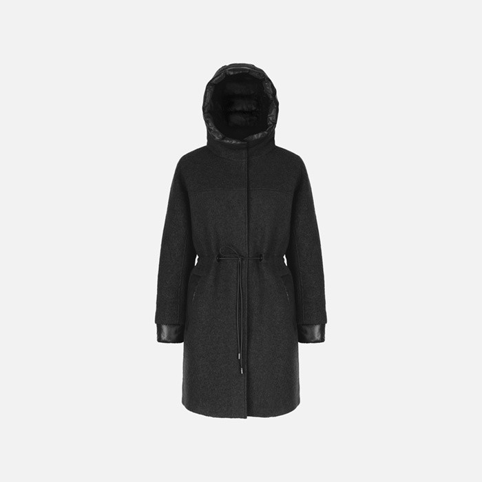 Manteau long KLEOPY FEMME Noir | GEOX