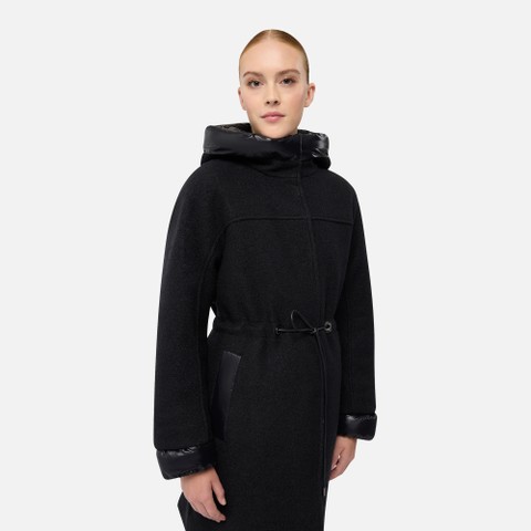 Long coat KLEOPY WOMAN Black - image number 3 | GEOX