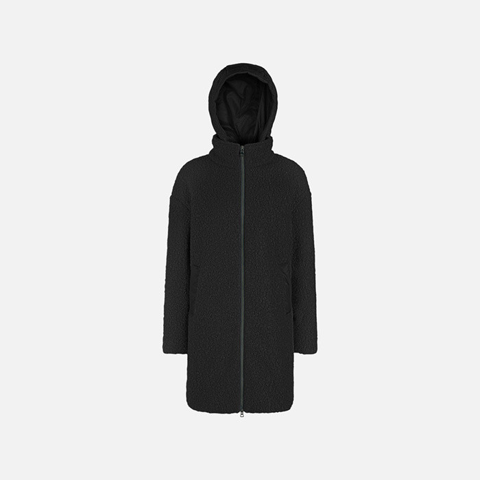 Short coat CALITHE WOMAN Black/Black | GEOX
