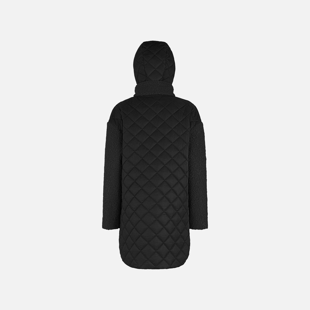 Short coat CALITHE WOMAN Black/Black - image number 2 | GEOX
