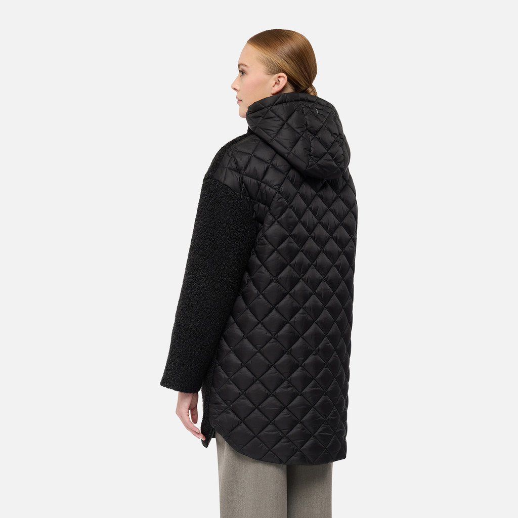 Manteau court CALITHE FEMME Noir/Noir - image number 2 | GEOX
