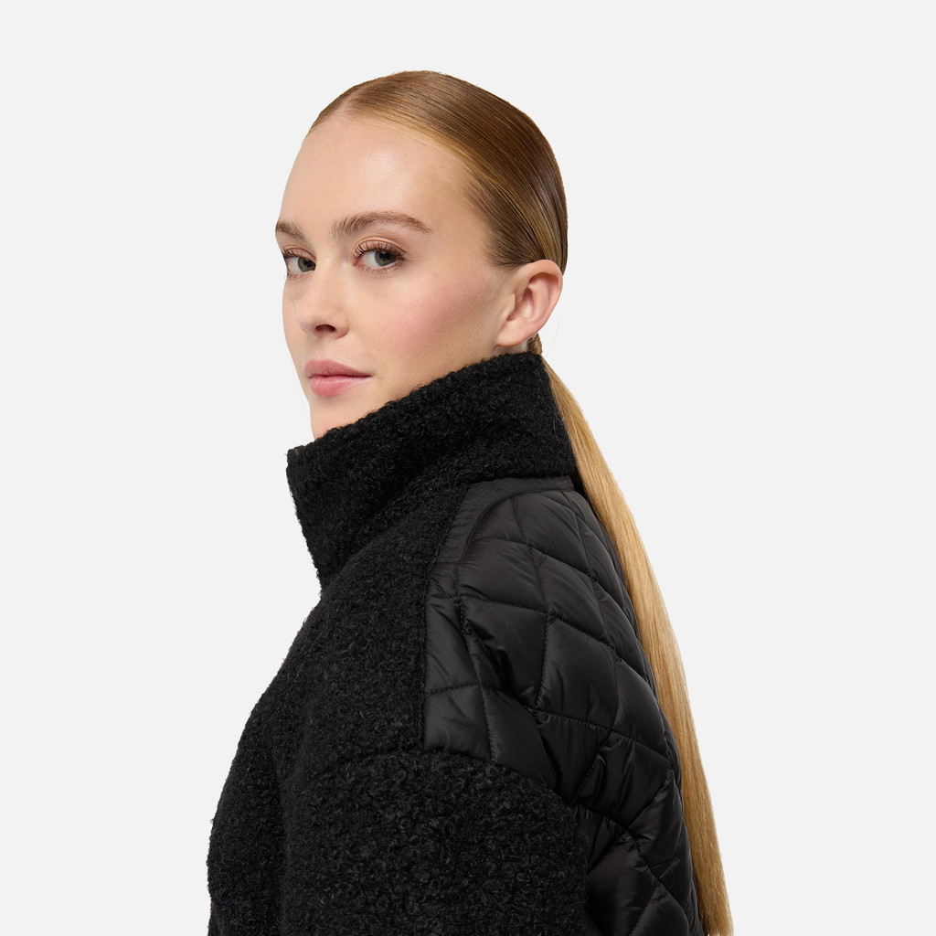 Manteau court CALITHE FEMME Noir/Noir - image number 3 | GEOX