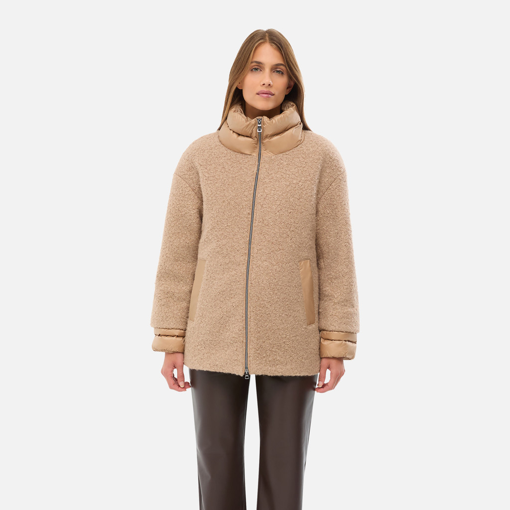 Short coat CALITHE WOMAN Natural - image number 1 | GEOX