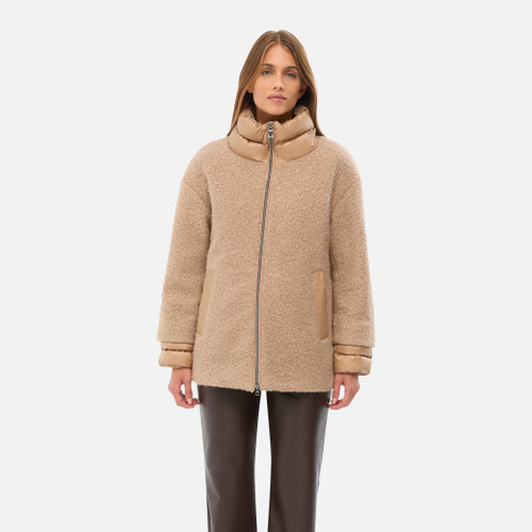Short coat CALITHE WOMAN Natural - image number 1 | GEOX