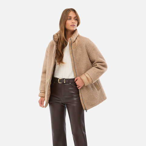 Short coat CALITHE WOMAN Natural - image number 3 | GEOX