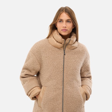 Kurzer Mantel CALITHE DAME Sand - image number 4 | GEOX