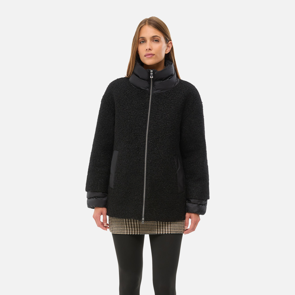 Short coat CALITHE WOMAN Black - image number 1 | GEOX