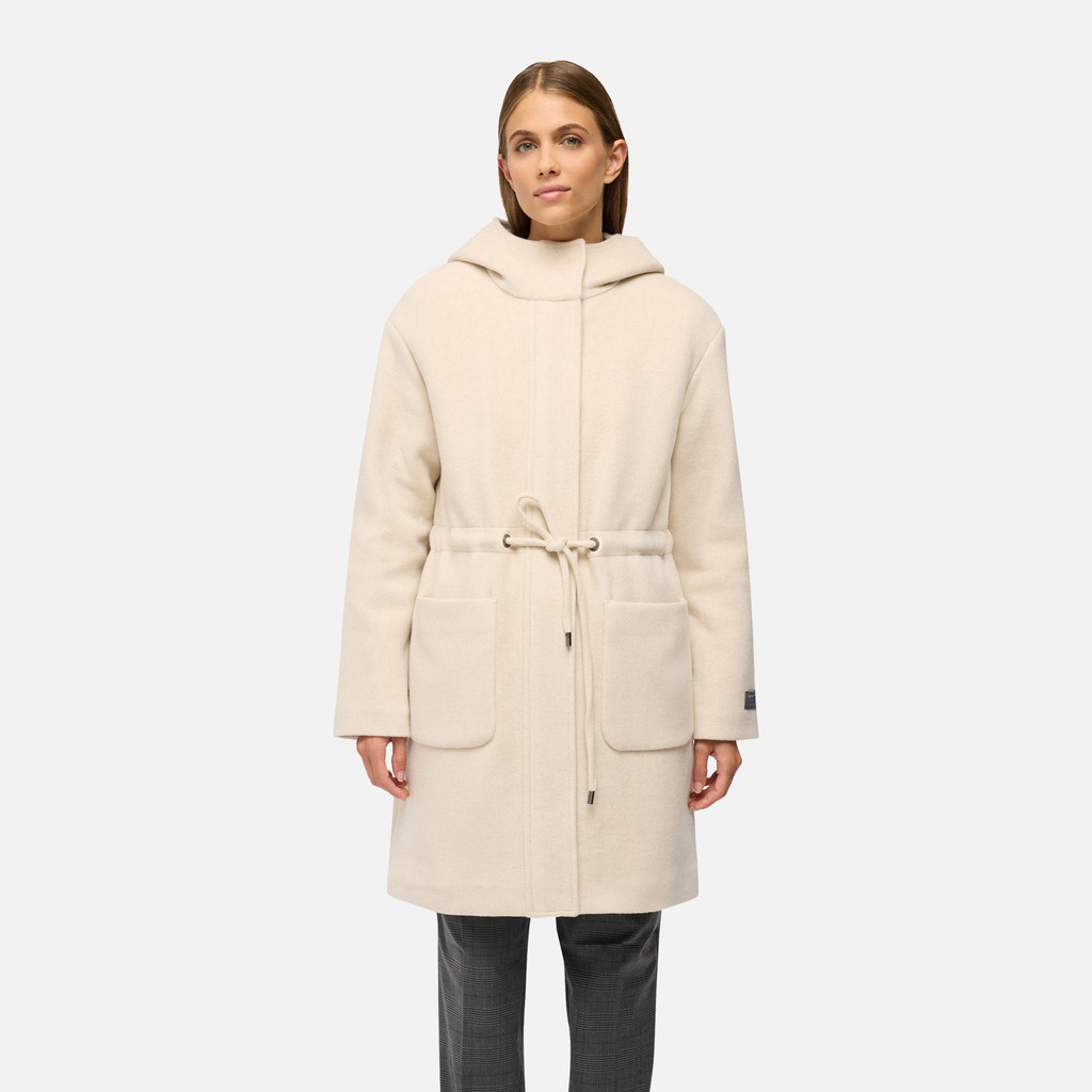 Woollen coats GRAISY WOMAN Cloud Cream - image number 1 | GEOX