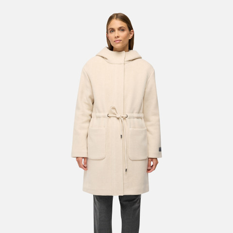 Woollen coats GRAISY WOMAN Cloud Cream - image number 1 | GEOX