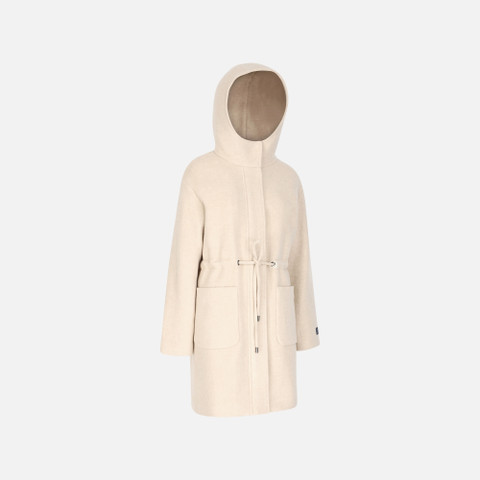 Woollen coats GRAISY WOMAN Cloud Cream - image number 2 | GEOX