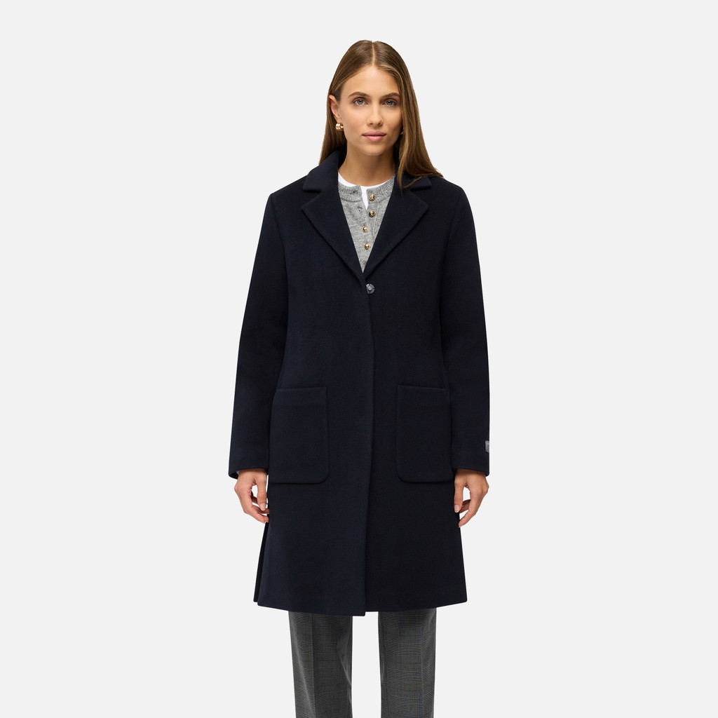 Woollen coats GRAISY WOMAN Dark Navy - image number 1 | GEOX