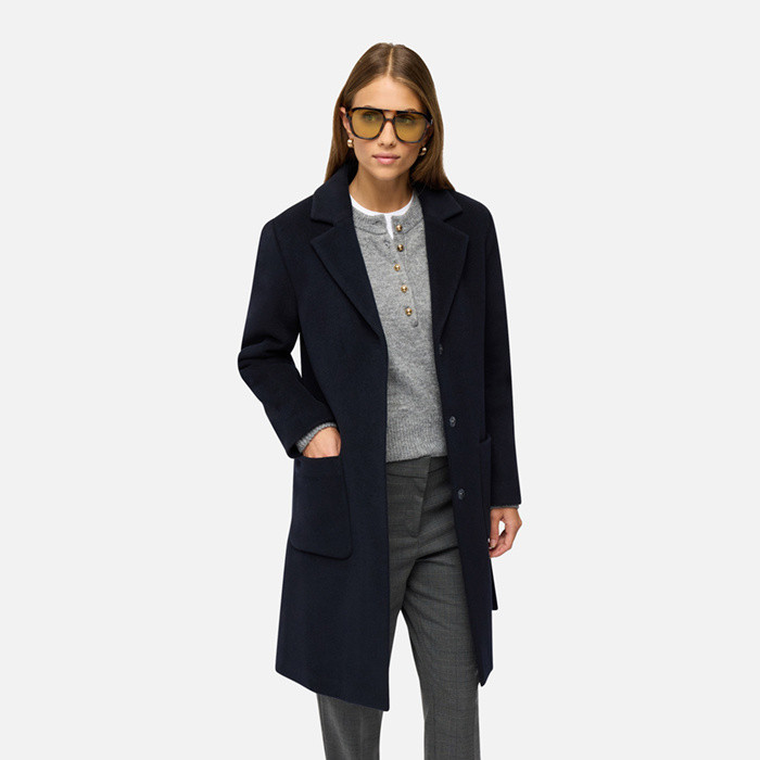 Woollen coats GRAISY WOMAN Dark Navy | GEOX