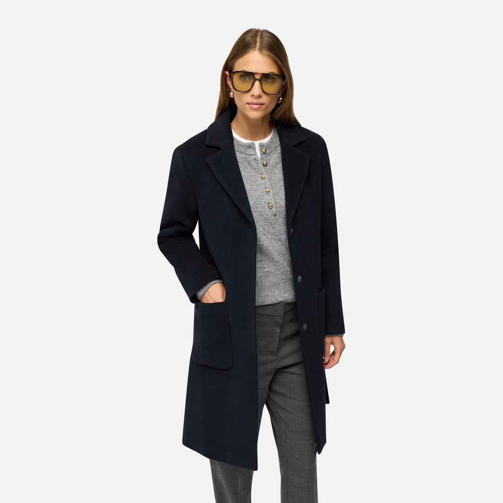 Woollen coats GRAISY WOMAN Dark Navy - image number 3 | GEOX