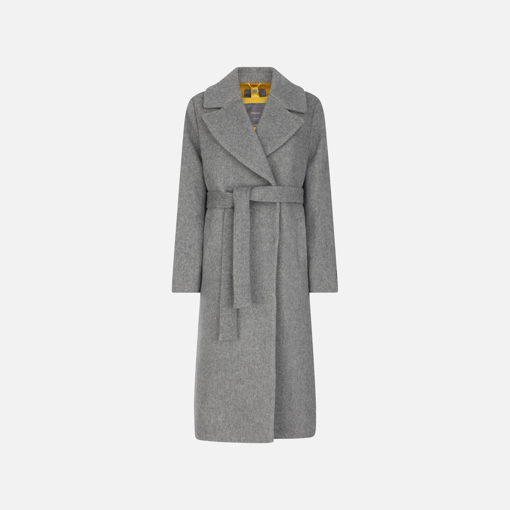 Woollen coats GRAISY WOMAN Charcoal Gray - image number 0 | GEOX