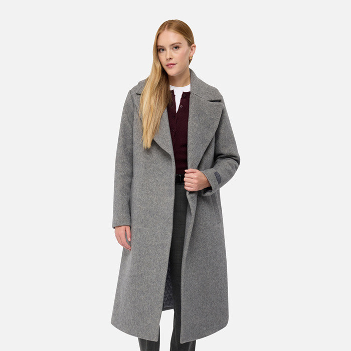 Woollen coats GRAISY WOMAN Charcoal Gray | GEOX