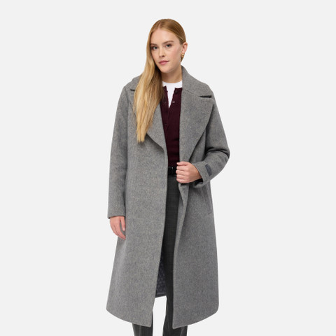Woollen coats GRAISY WOMAN Charcoal Gray - image number 3 | GEOX