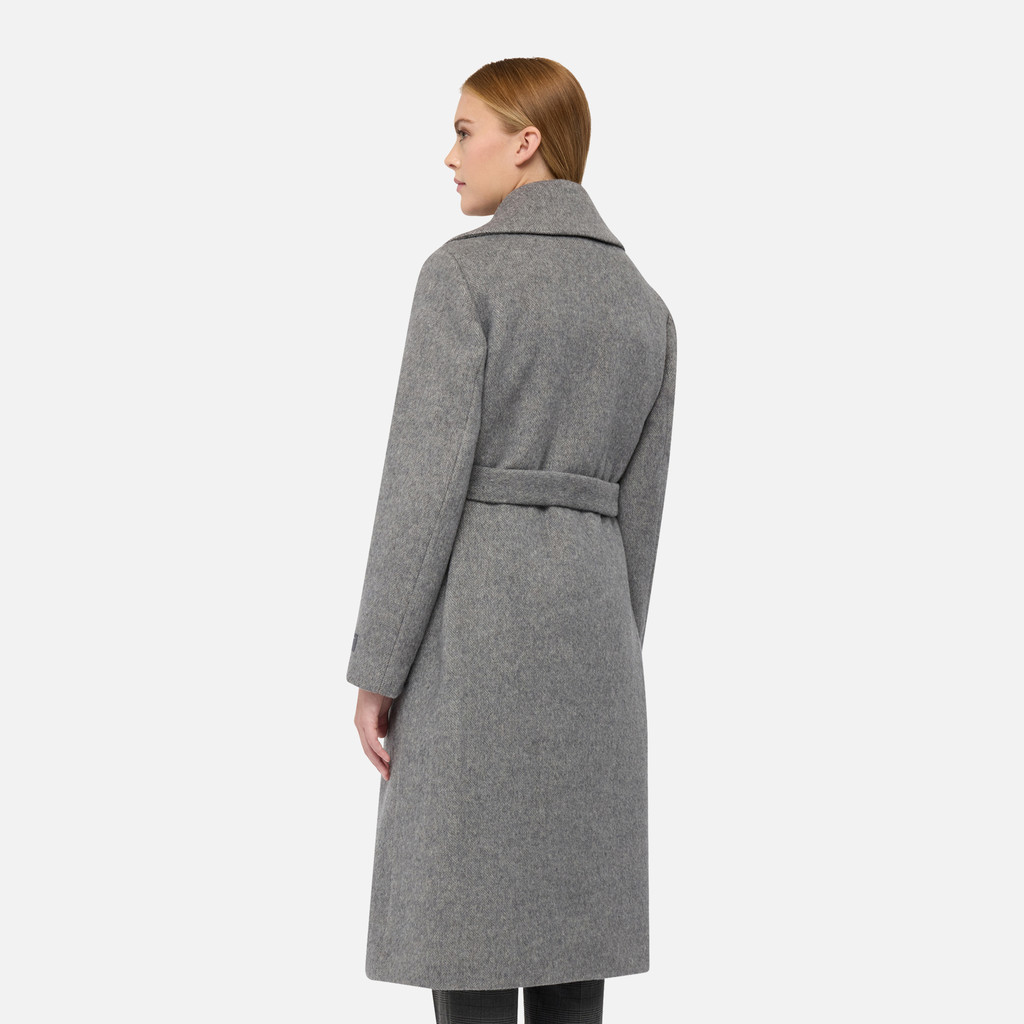 Woollen coats GRAISY WOMAN Charcoal Gray - image number 5 | GEOX