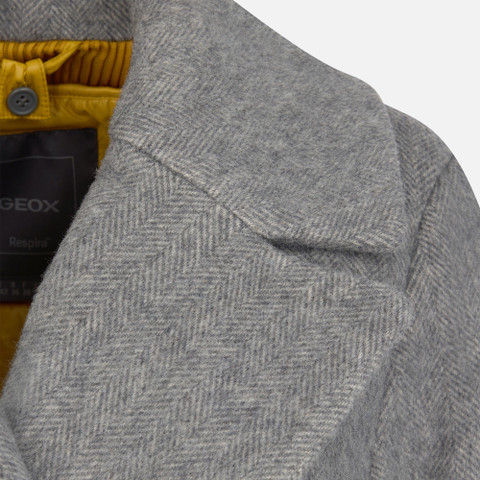Woollen coats GRAISY WOMAN Charcoal Gray - image number 7 | GEOX