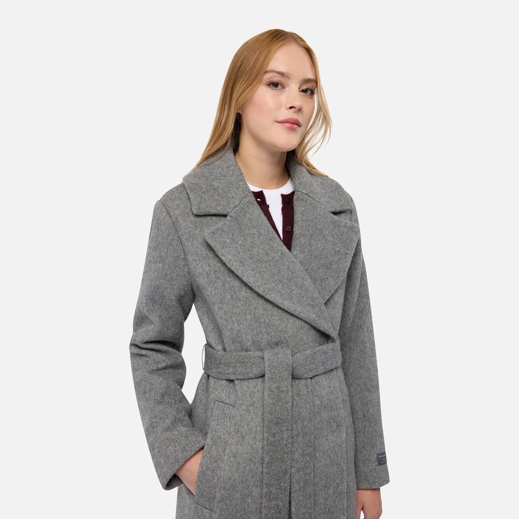 Woollen coats GRAISY WOMAN Charcoal Gray - image number 7 | GEOX