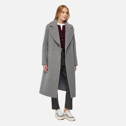 Woollen coats GRAISY WOMAN Charcoal Gray - image number 8 | GEOX