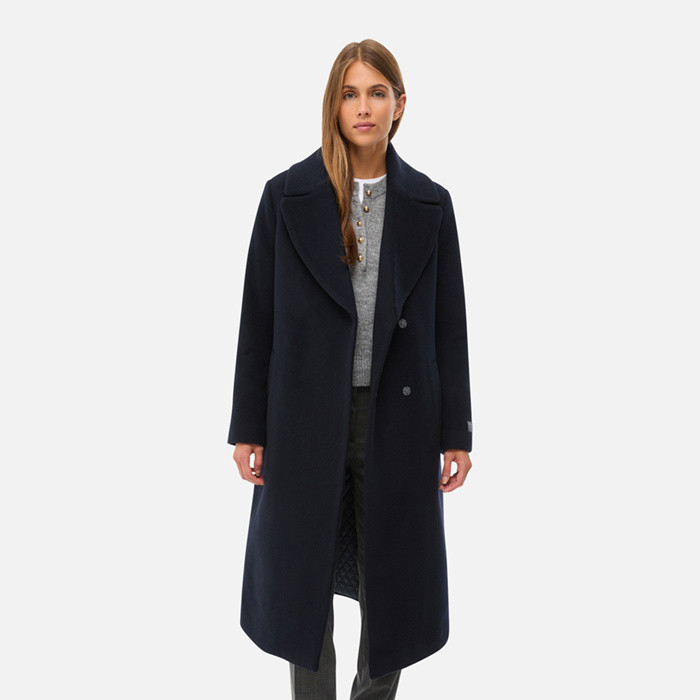 Woollen coats GRAISY WOMAN Dark Navy | GEOX