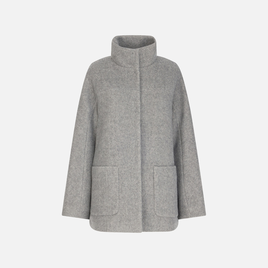 Woollen coats GRAISY WOMAN Charcoal Gray - image number 0 | GEOX