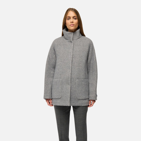 Woollen coats GRAISY WOMAN Charcoal Gray - image number 1 | GEOX