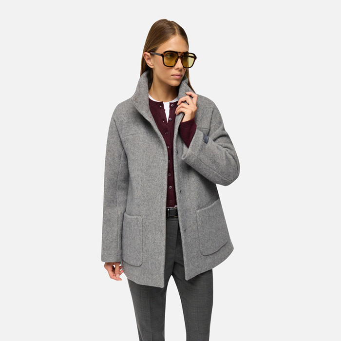 Woollen coats GRAISY WOMAN Charcoal Gray | GEOX
