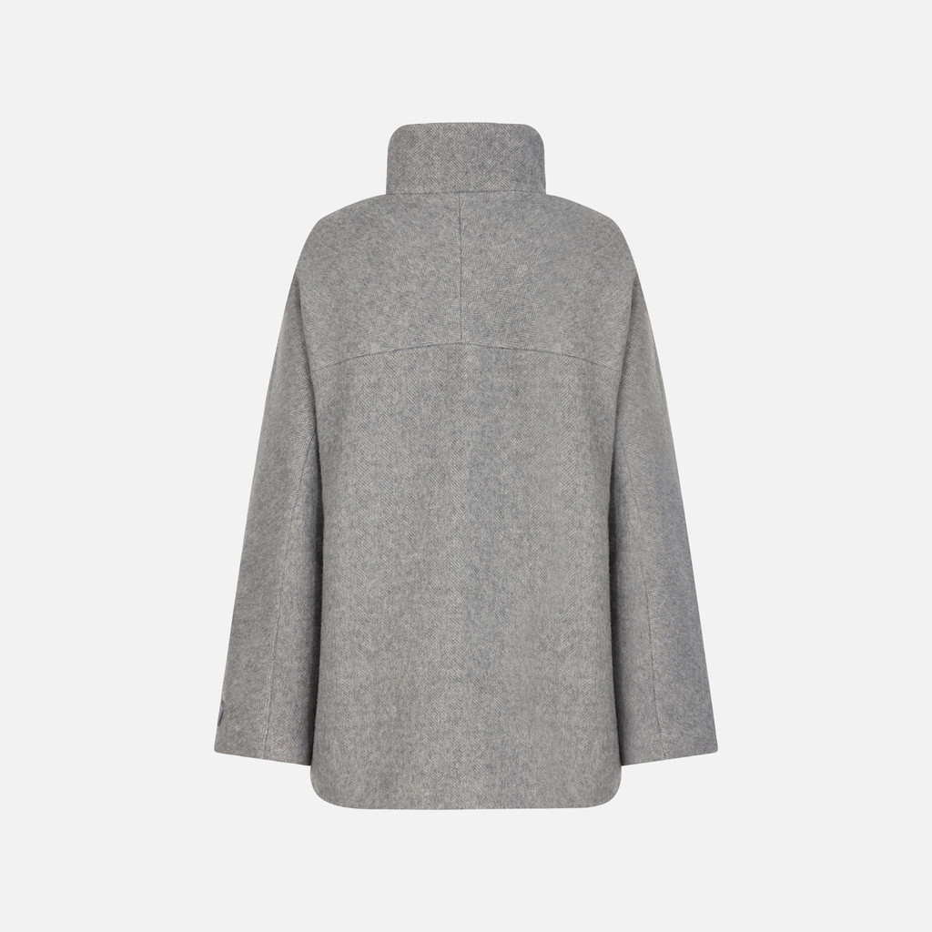 Woollen coats GRAISY WOMAN Charcoal Gray - image number 4 | GEOX