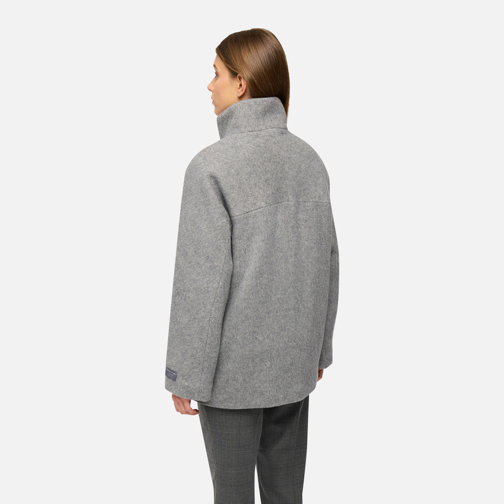 Woollen coats GRAISY WOMAN Charcoal Gray - image number 5 | GEOX