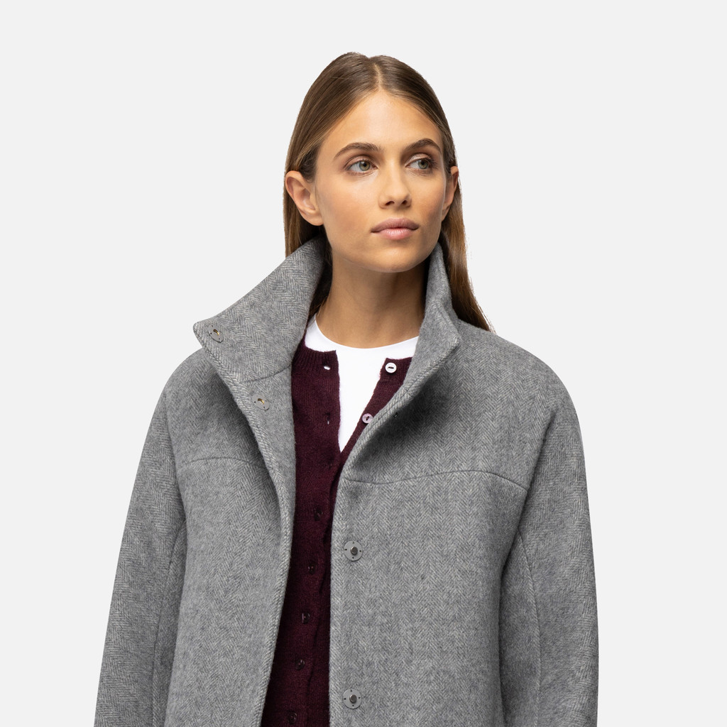 Woollen coats GRAISY WOMAN Charcoal Gray - image number 8 | GEOX