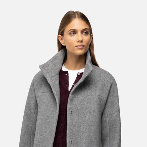 Woollen coats GRAISY WOMAN Charcoal Gray - image number 8 | GEOX